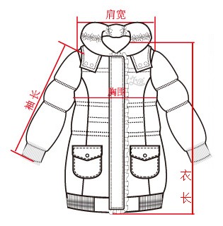 棉衣测量示意图